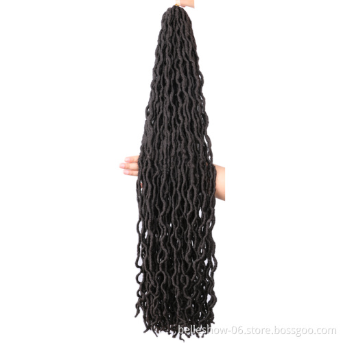 Hot sell Synthetic Gypsy Locs Extension Jumbo Braids Freetress Wavy Curly Crochet Braid Hair 36 inches  Goddess Faux Locs Hair